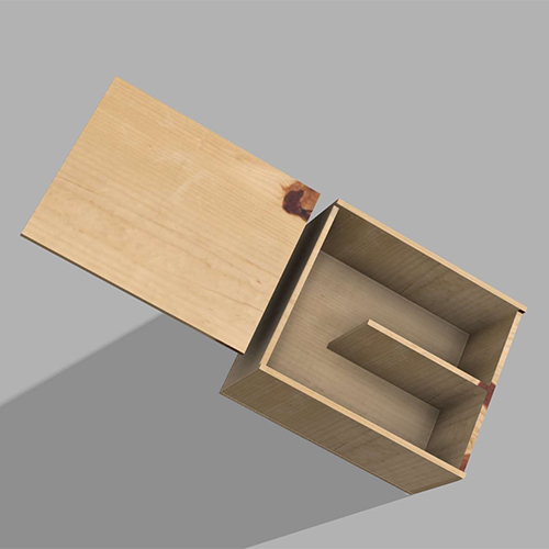 CAJA TERCIADO/MDF BARNIZADA CON MANILLA