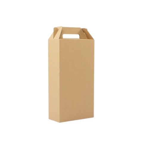 Caja autoarmable con asas, para 2 botellas de Vino
