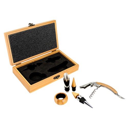 Deluxe Set de Vino de Bamboo