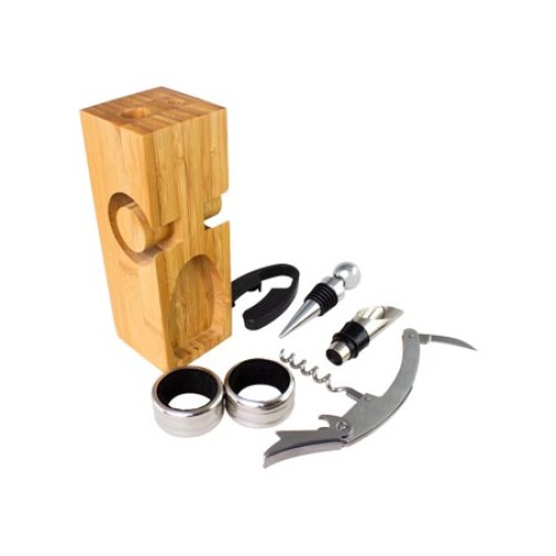 Set de Vino rectangular de Bamboo