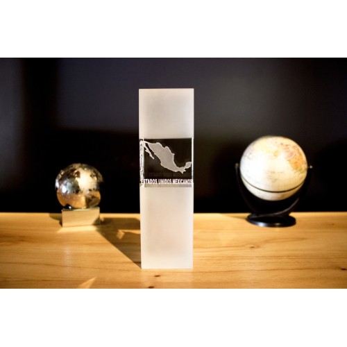 Trofeo de cristal rectangular