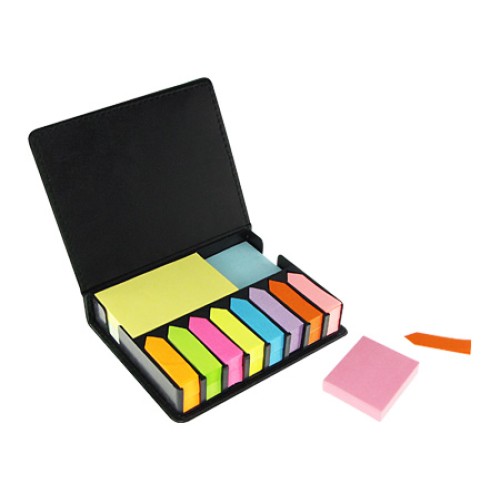 Set de Notas Adhesivas de PU Negro