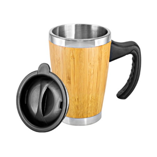 Mug de Bamboo con Asa Plástica
