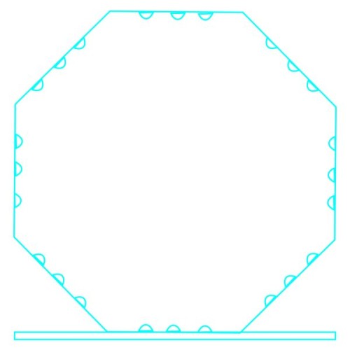 Galvano Cristal Octagonal 2376