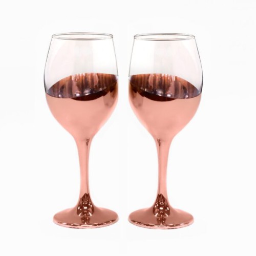 SET DE 2 COPAS COBRIZADAS VINO
