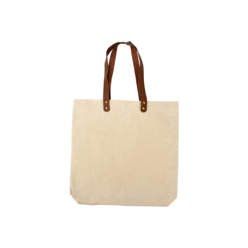 Bolsa de Compras 10oz Canvas asas Cuero