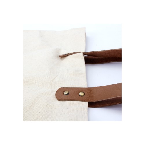 Bolsa de Compras 10oz Canvas asas Cuero