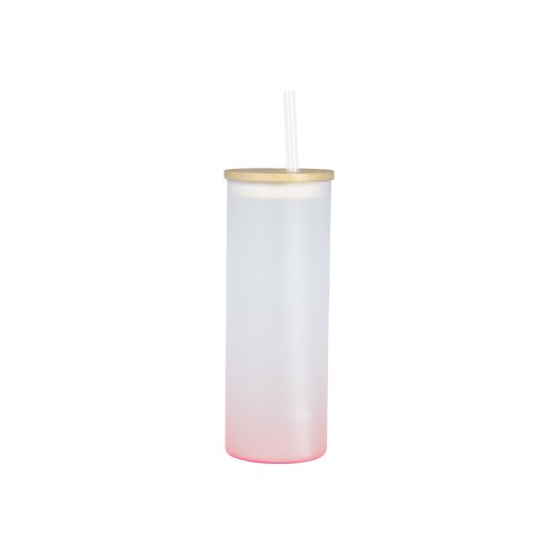 Botella Vidrio Borosilicato Sublimación, tapa Bamboo