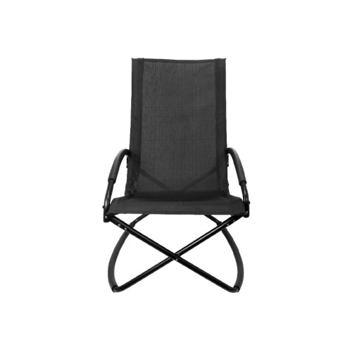 Silla mecedora negra con apoya-brazos