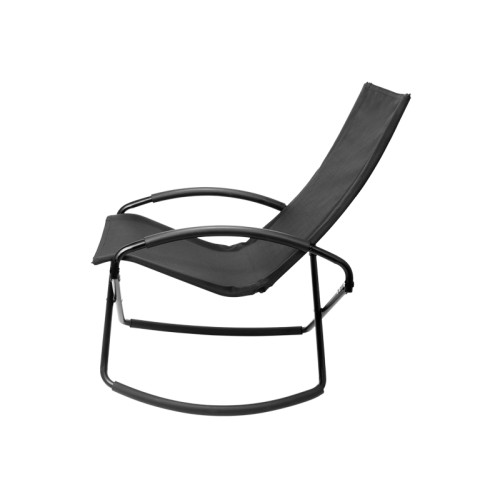 Silla mecedora negra con apoya-brazos