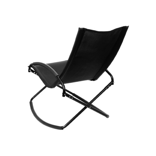 Silla mecedora negra con apoya-brazos