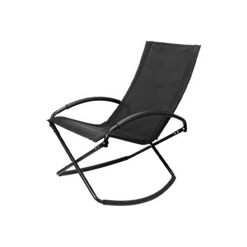 Silla mecedora negra con apoya-brazos