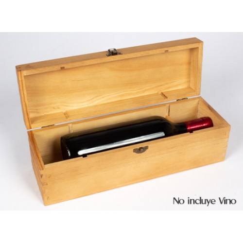 Caja de Madera Natural para Vino