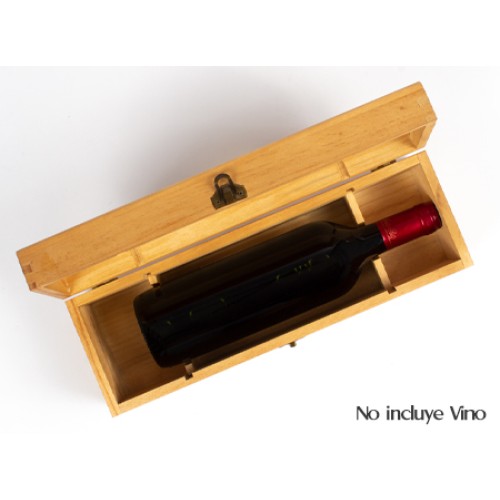 Caja de Madera Natural para Vino