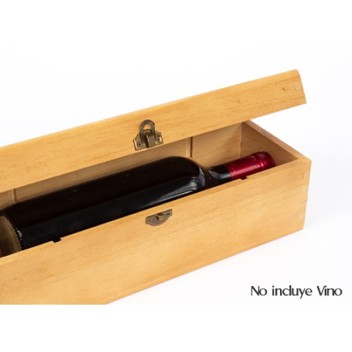 Caja de Madera Natural para Vino