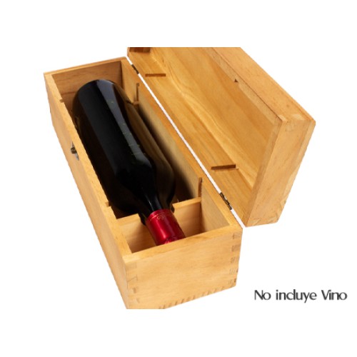 Caja de Madera Natural para Vino