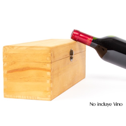 Caja de Madera Natural para Vino