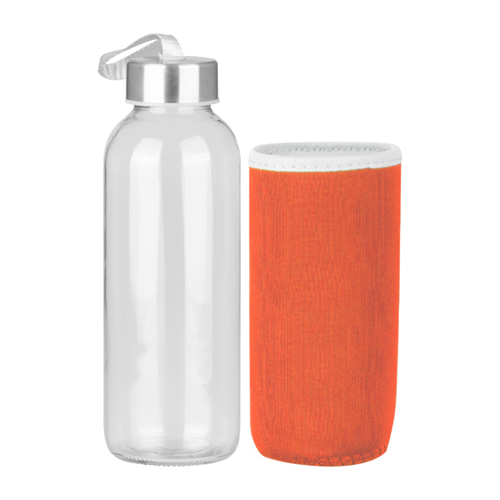 Botella de Vidrio Silica con funda de Neopreno 440cc