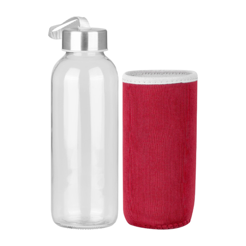 Botella de Vidrio Silica con funda de Neopreno 440cc