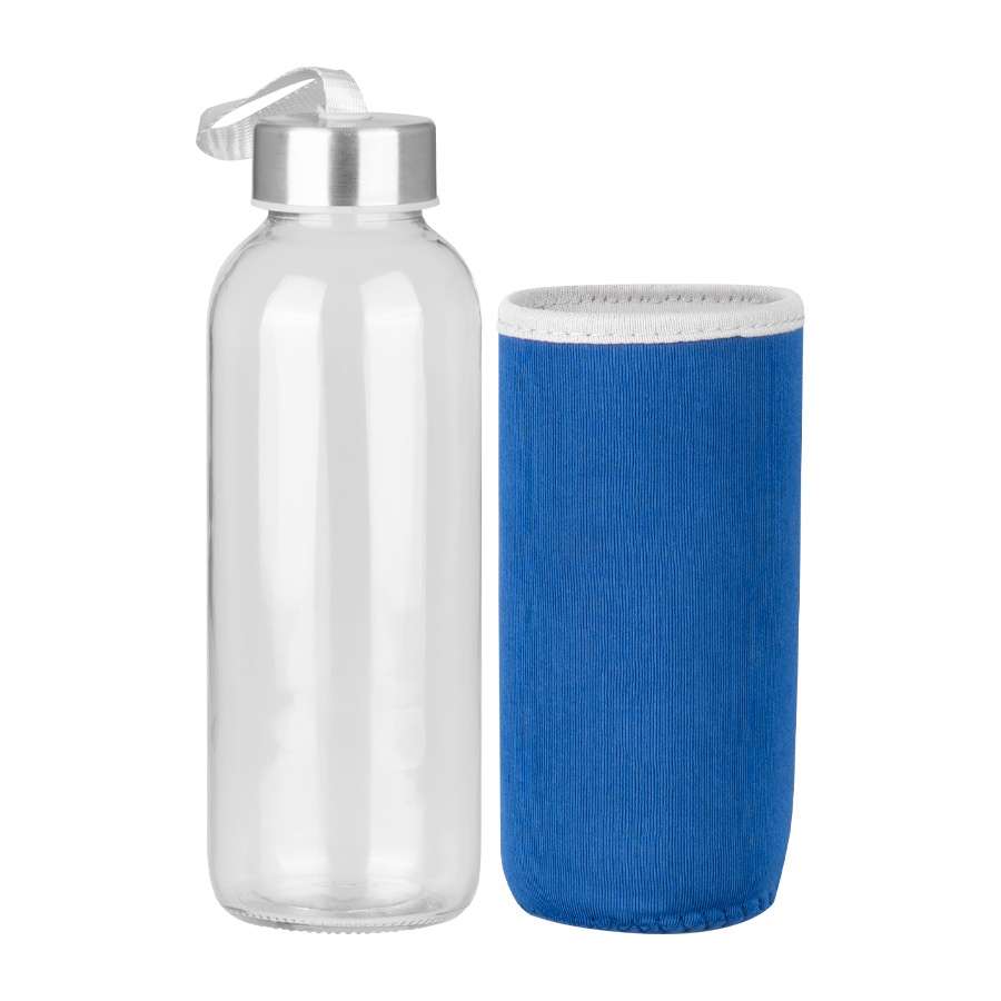 Botella de Vidrio Silica con funda de Neopreno 440cc