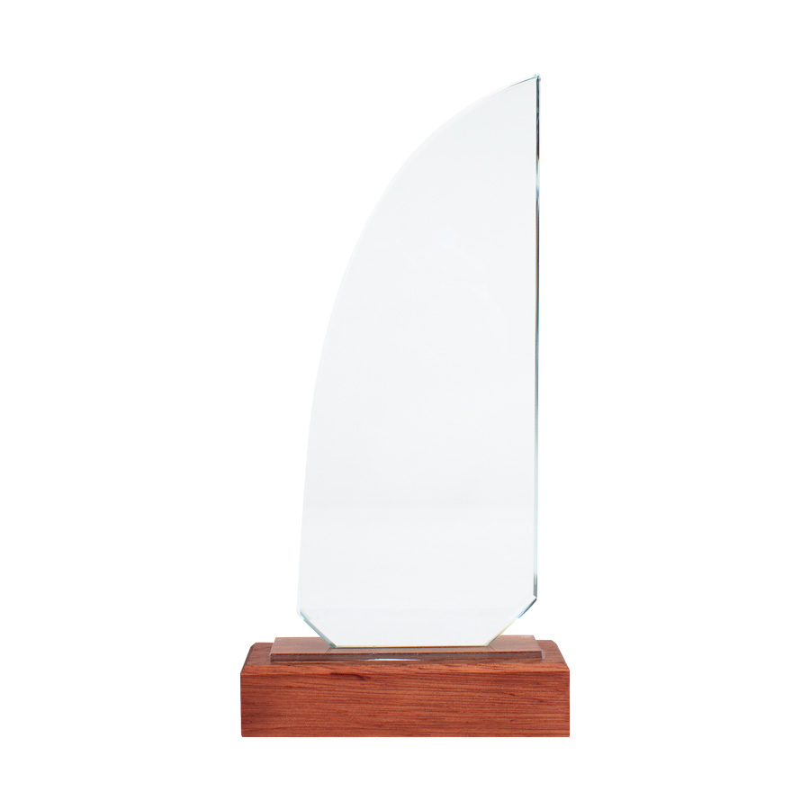 Trofeo Galvano de Madera y Cristal 
