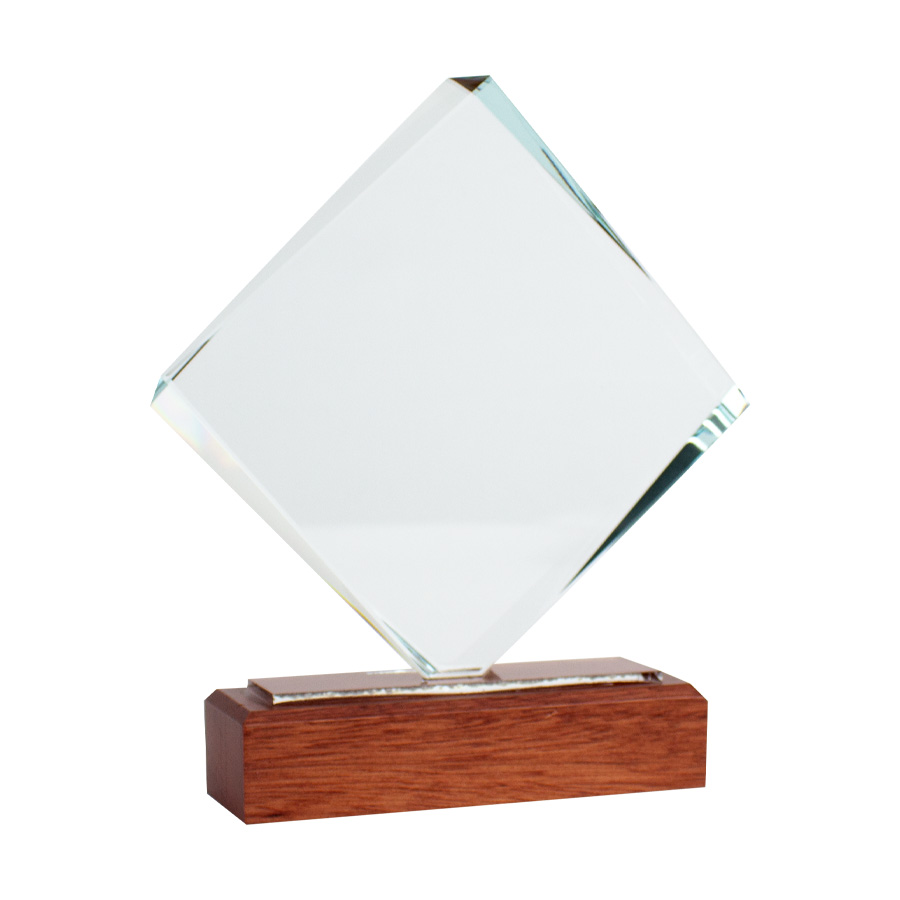 Trofeo Galvano de Madera y Cristal 