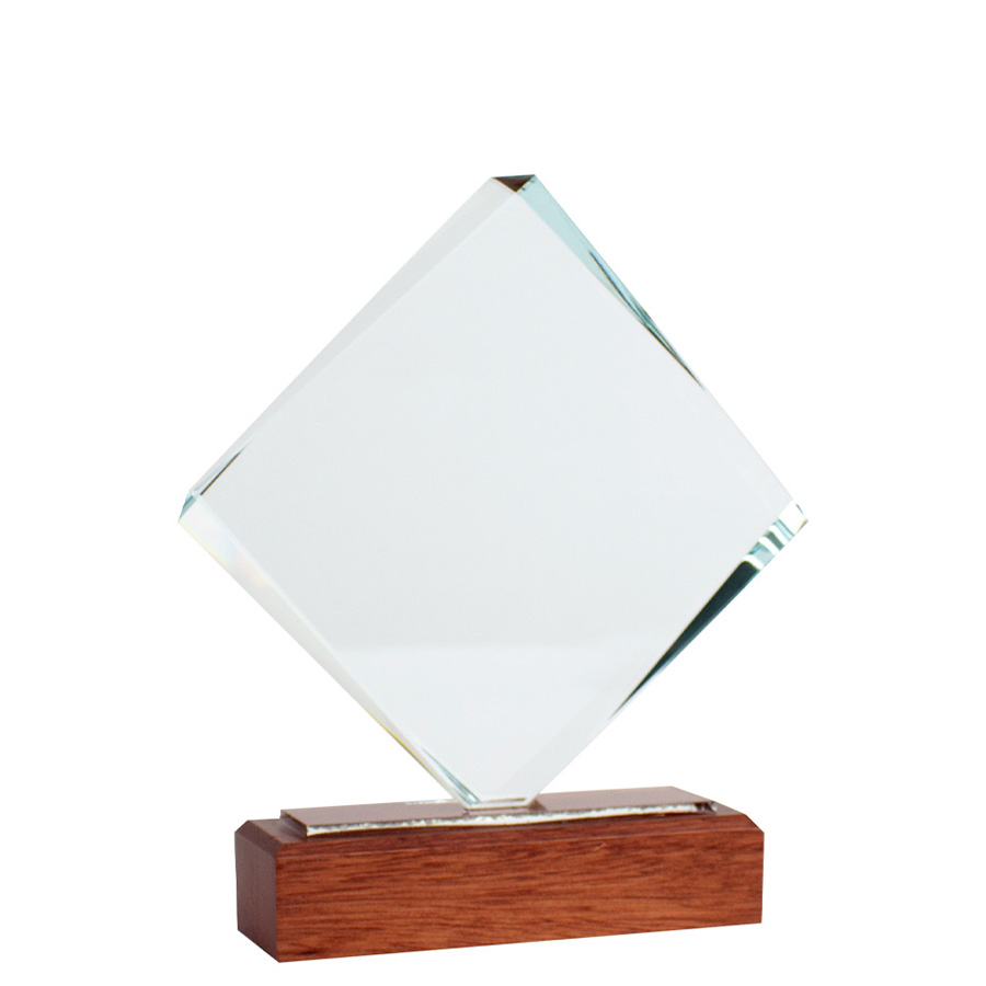 Trofeo Galvano de Madera y Cristal 