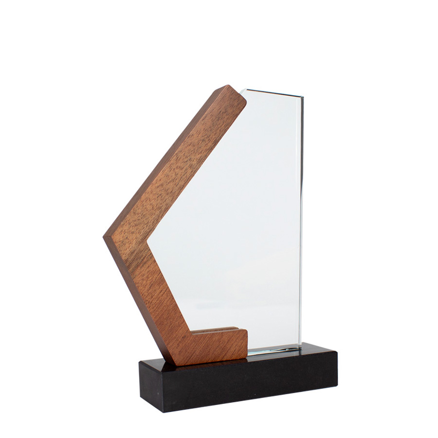 Trofeo Galvano de Madera, Mármol y Cristal 